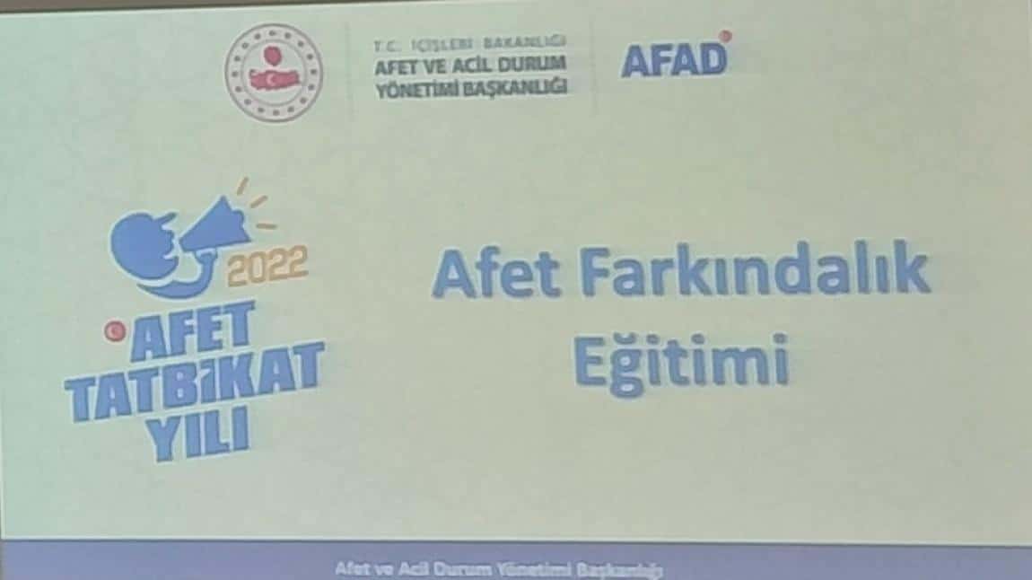 ERZİNCAN AFAD'TAN AFET FARKINDALIK EĞİTİMİ